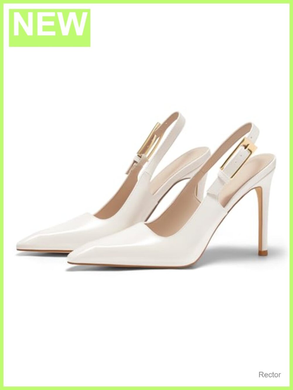 Women's Slingback High Heels Pointed Toe Stilettos Pumps Patent Leather